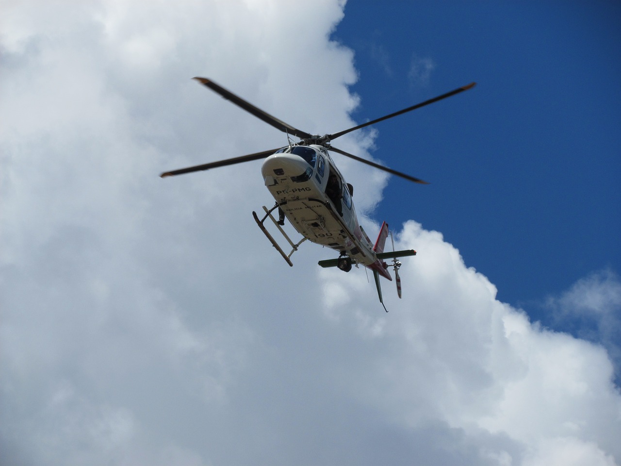 helicopter sky clouds free photo