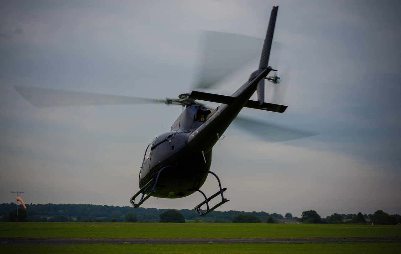 helicopter rotor blades take off free photo