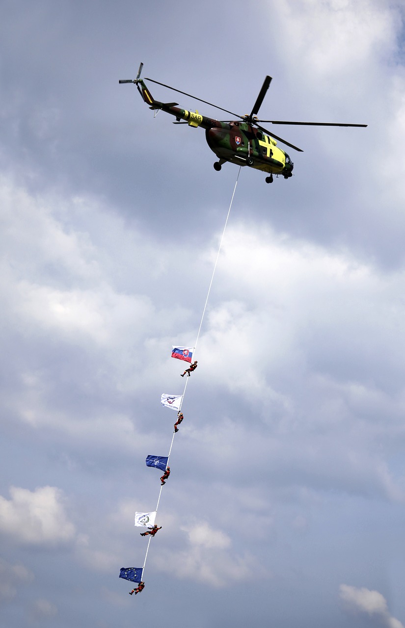 helicopter rope flags free photo