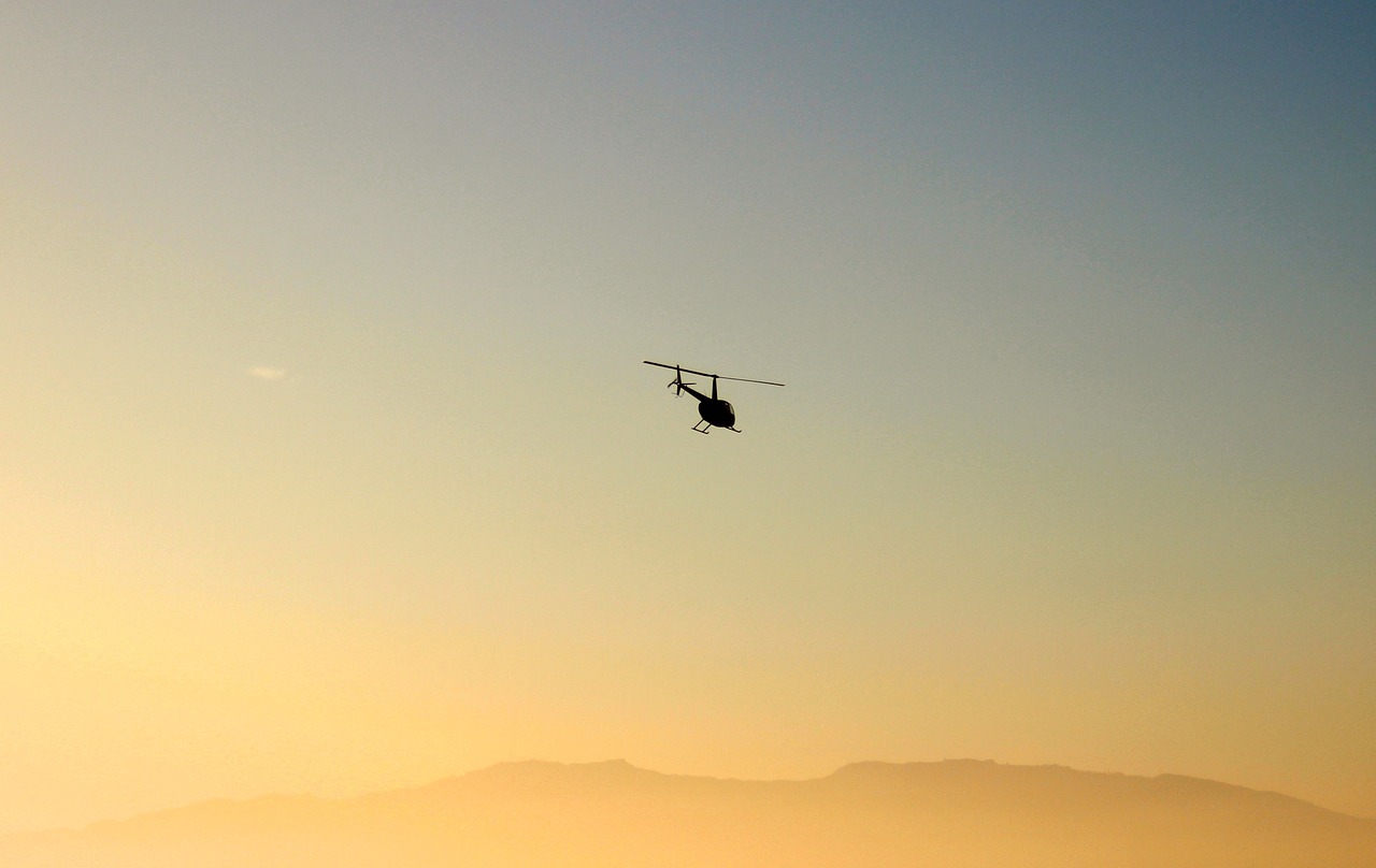 helicopter horizon aerial free photo