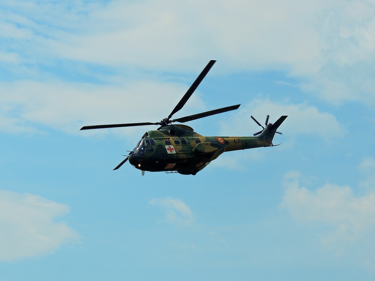 helicopter puma shocked aviation free photo