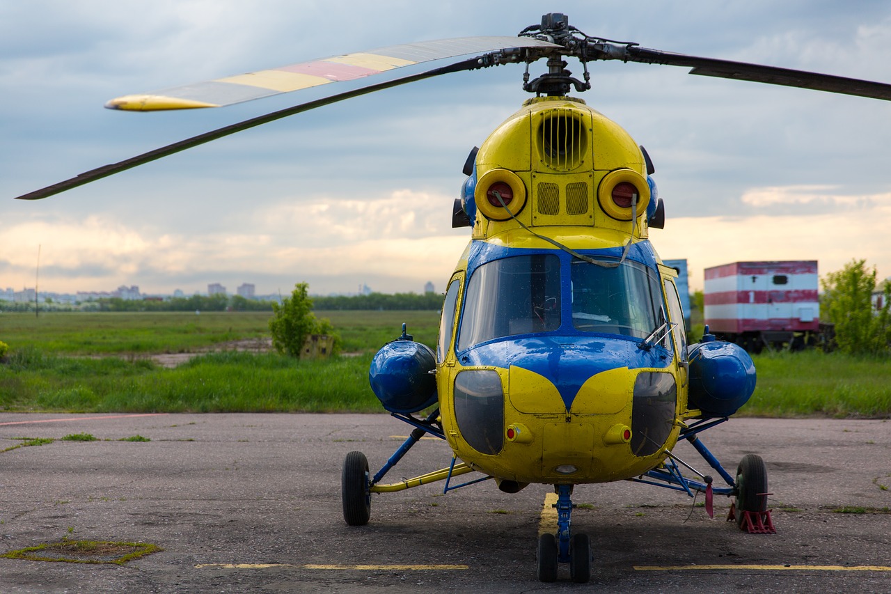 helicopter parking airport free photo