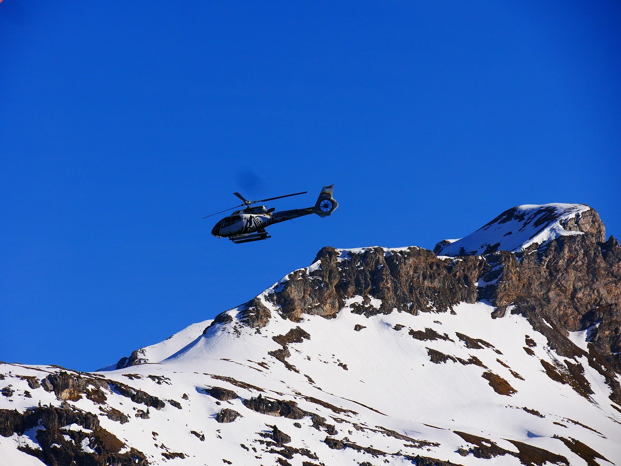 helicopter mountains mountain rescue free photo