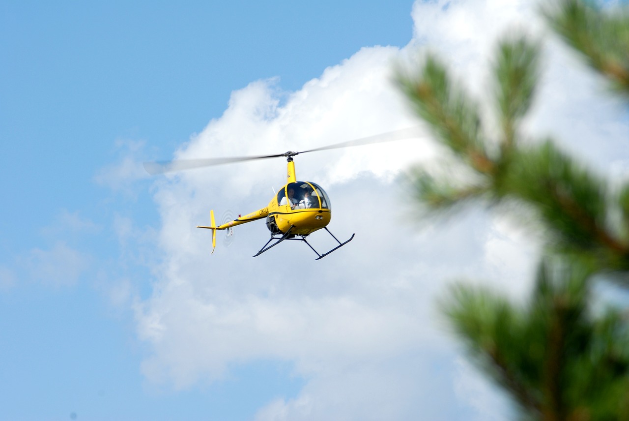 helicopter sky clouds free photo