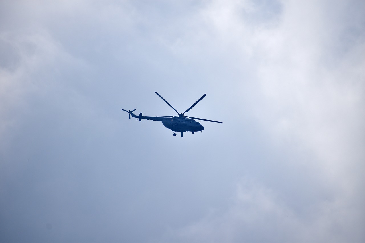 helicopter indian air force clouds free photo