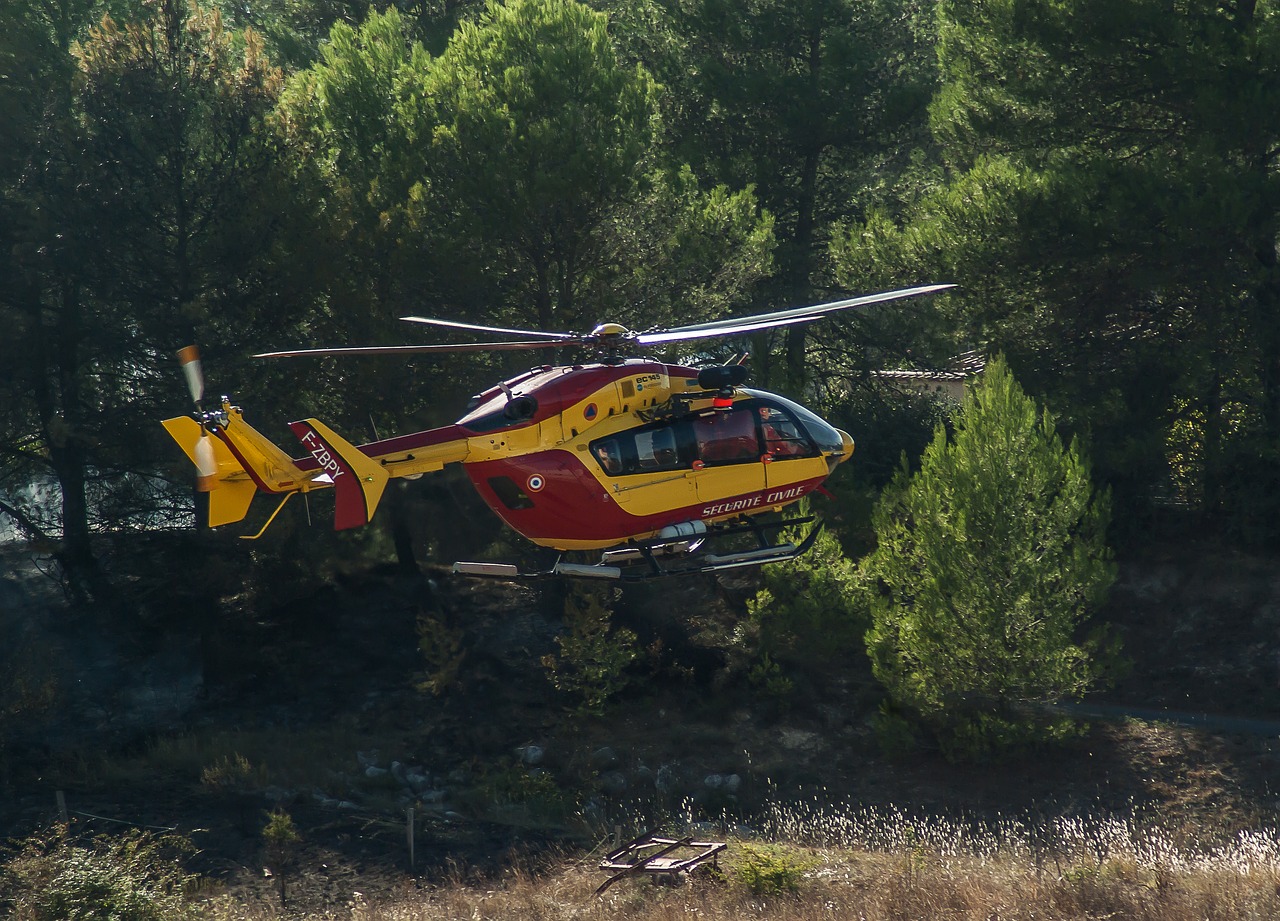 helicopter landing fire department free photo