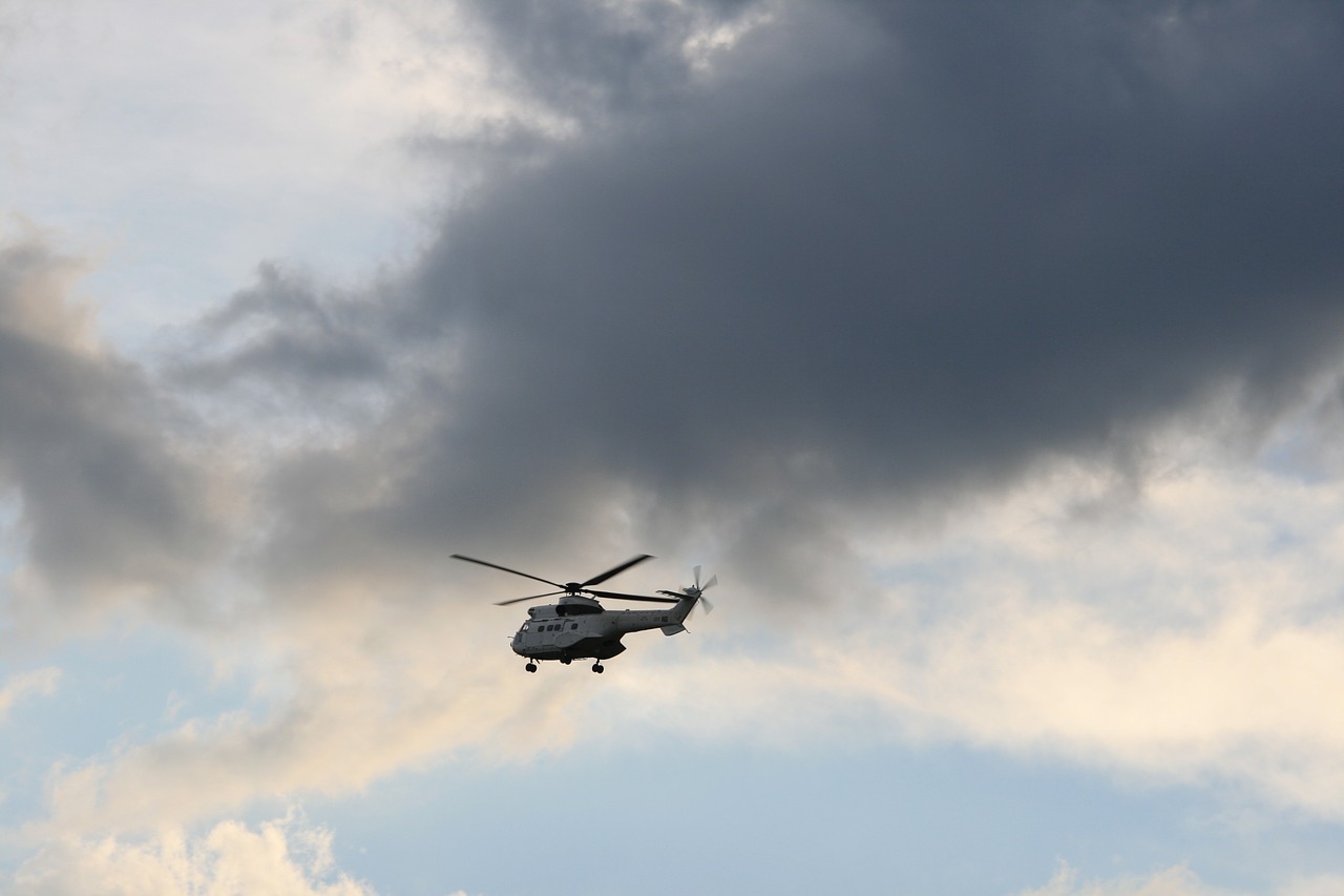helicopter flying sky free photo