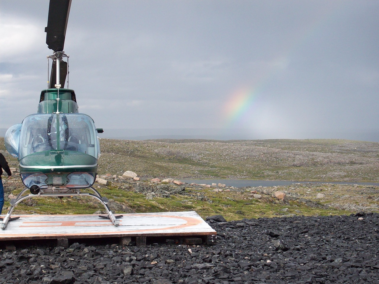 helicopter  rainbow  nunavut free photo