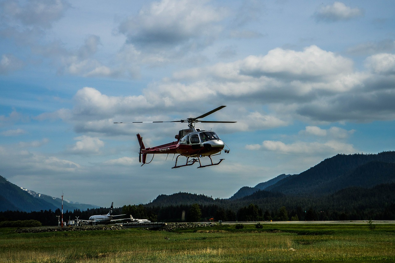 helicopter alaska mendenhall glacier free photo