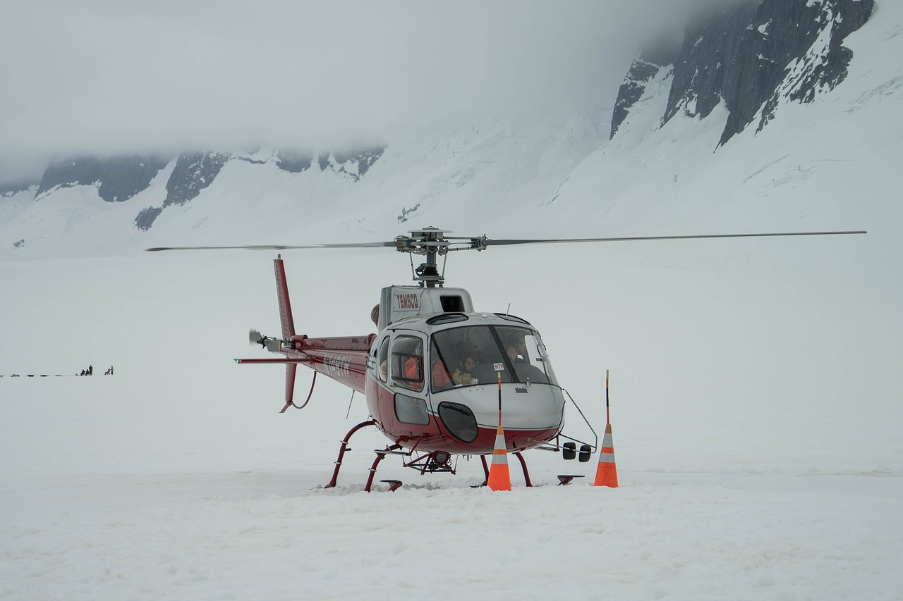 helicopter alaska mendenhall glacier free photo