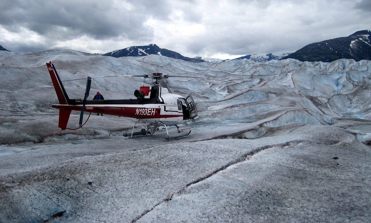 helicopters glacier travel free photo