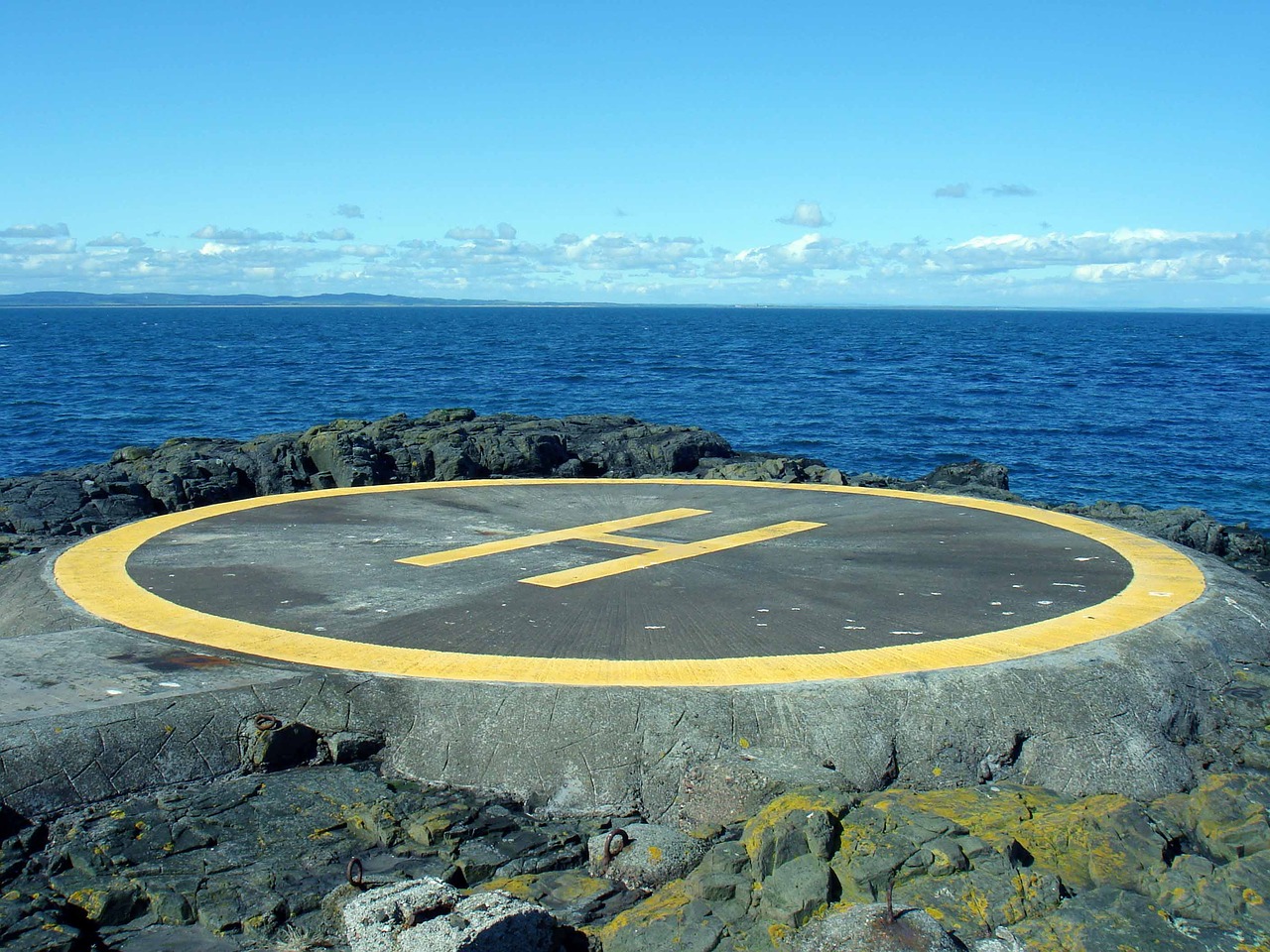 helicopter pad landing sea free photo