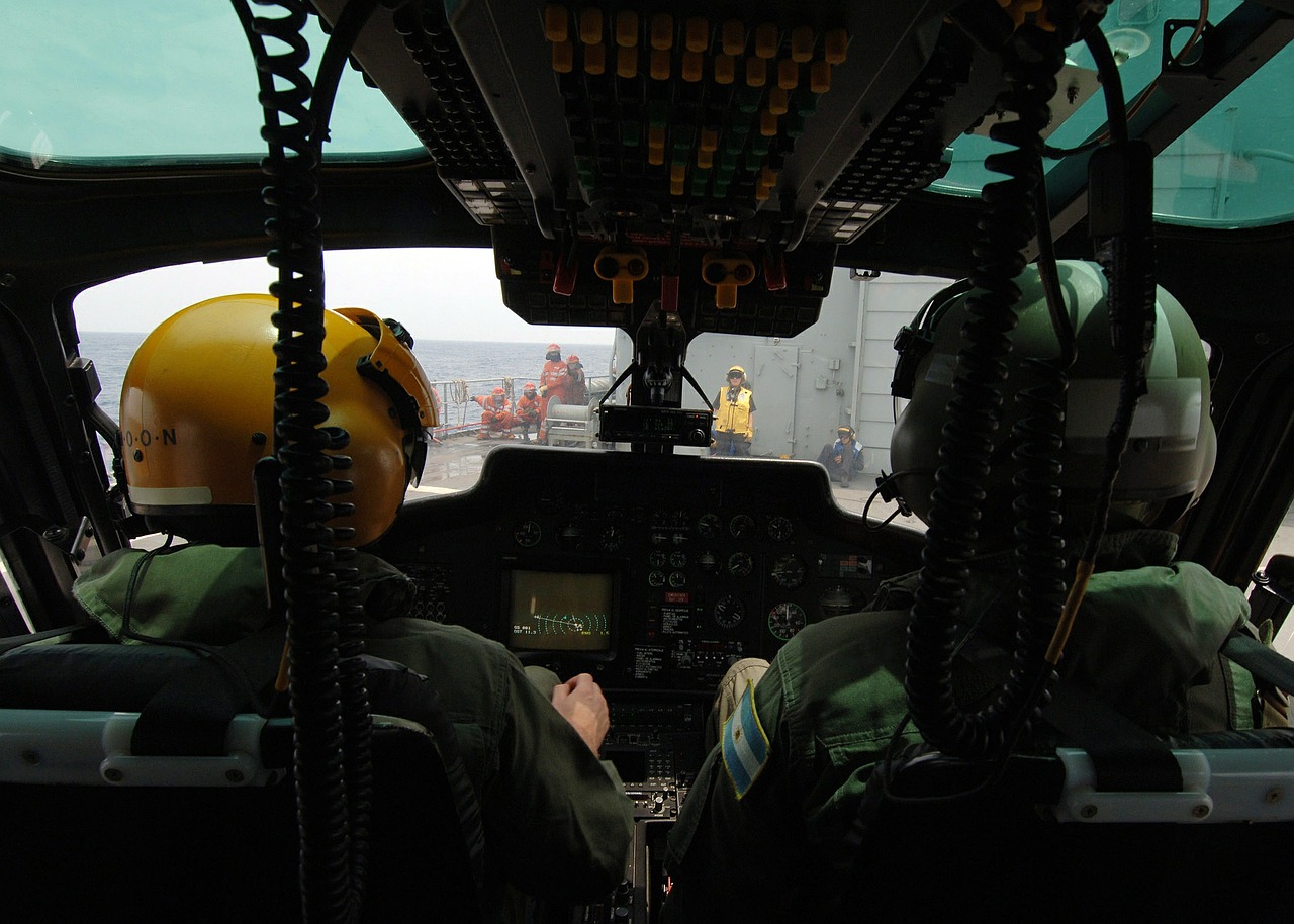 helicopter pilots cockpit preparations free photo