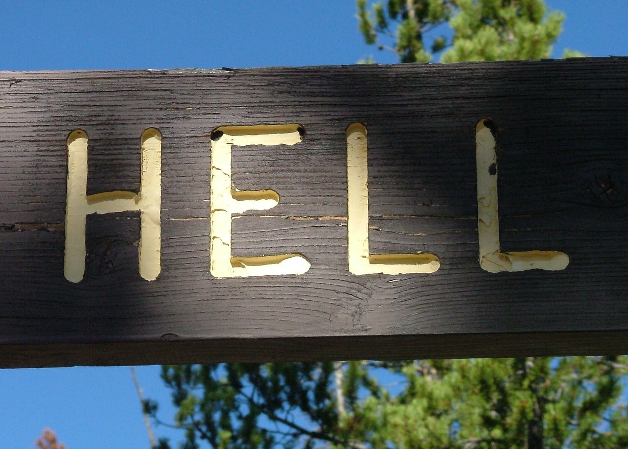 hell sign warning free photo