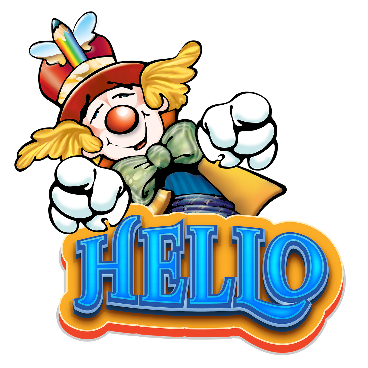 hello message cartoon free photo