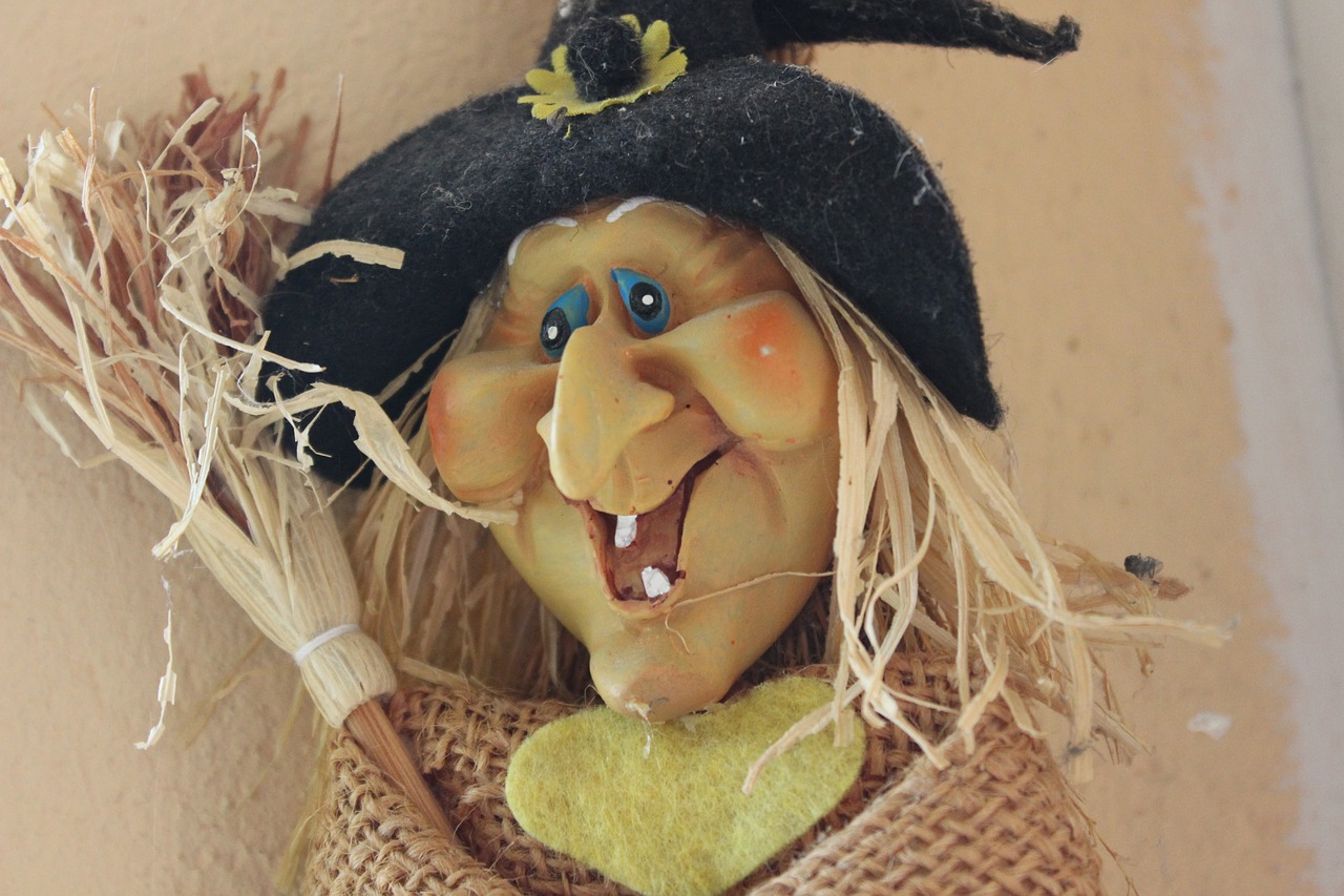 helloween  the witch  figure free photo