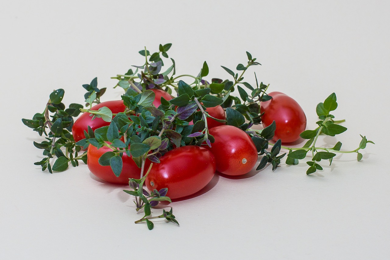 herbs thyme tomatoes free photo