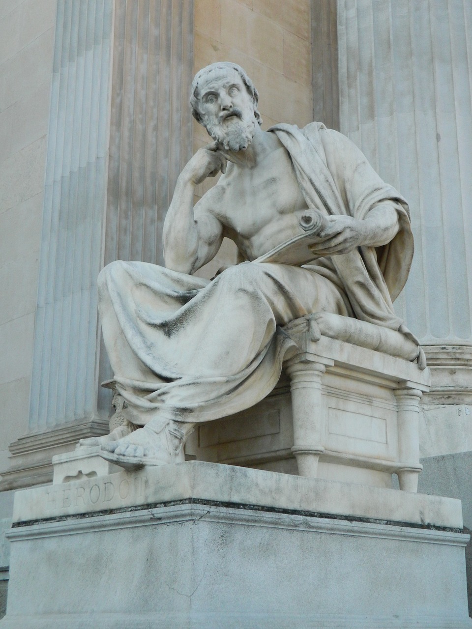herodotus the statue of philosopher free photo