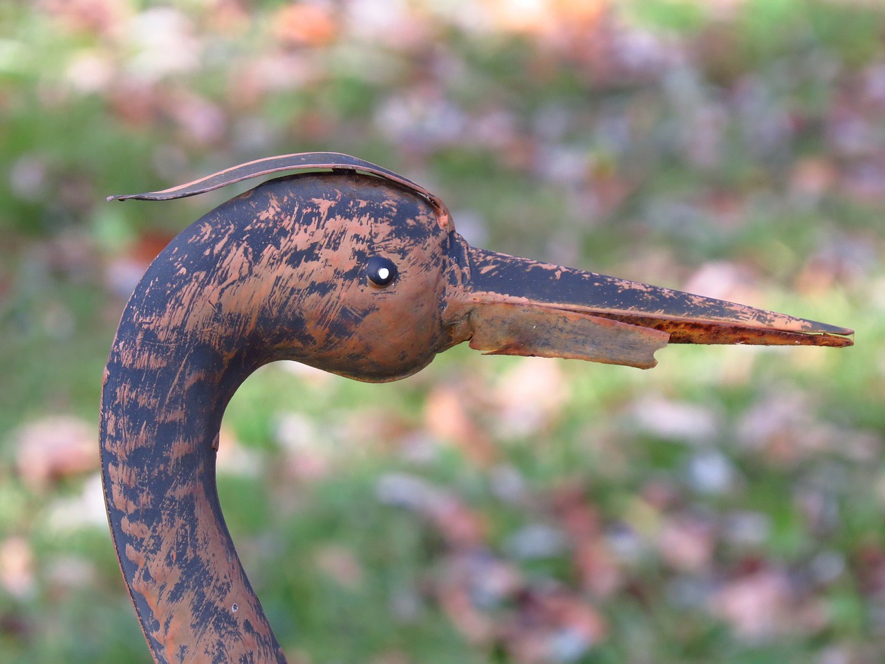 heron copper figure free photo