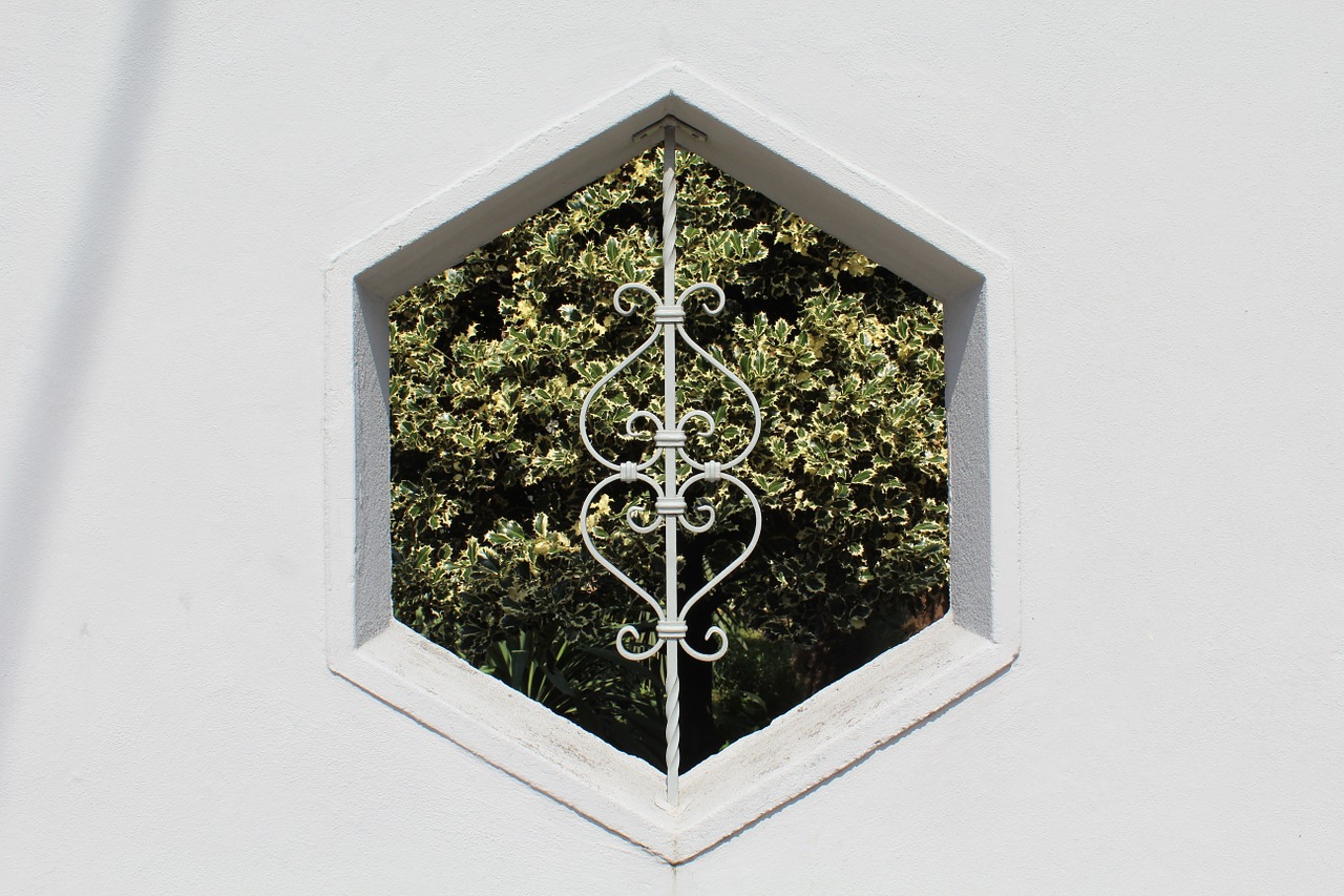 hexagon window wall free photo