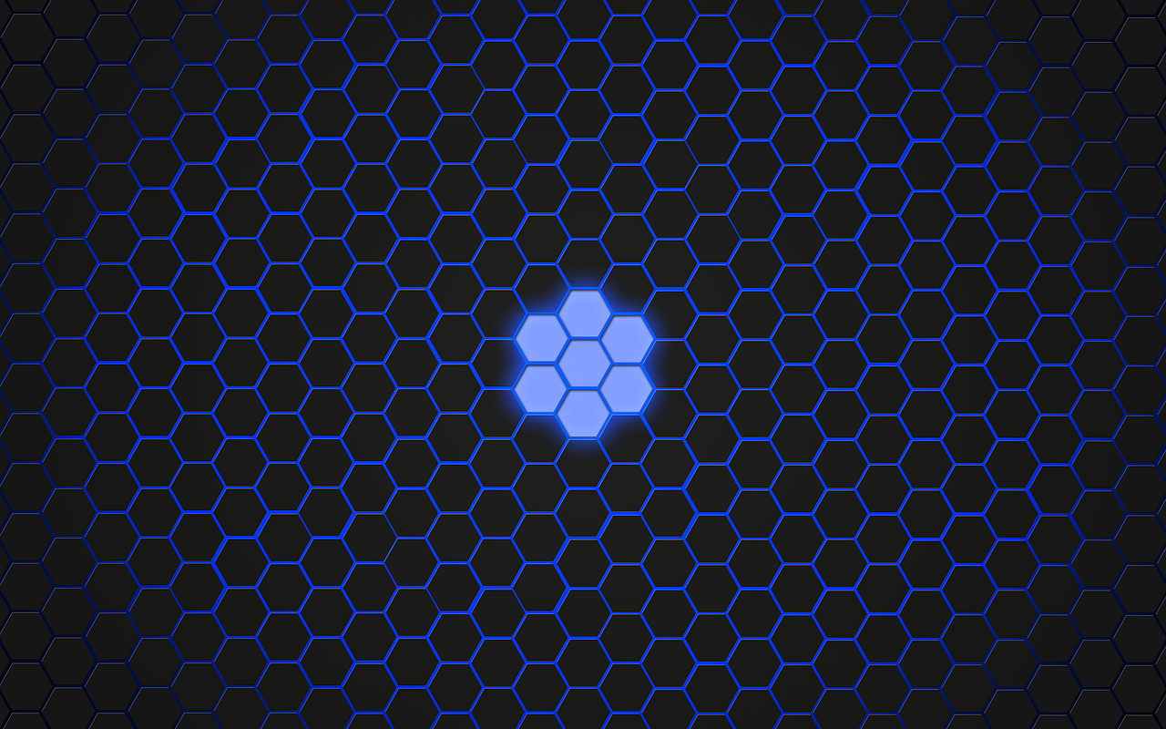 hexagons blue wallpaper free photo