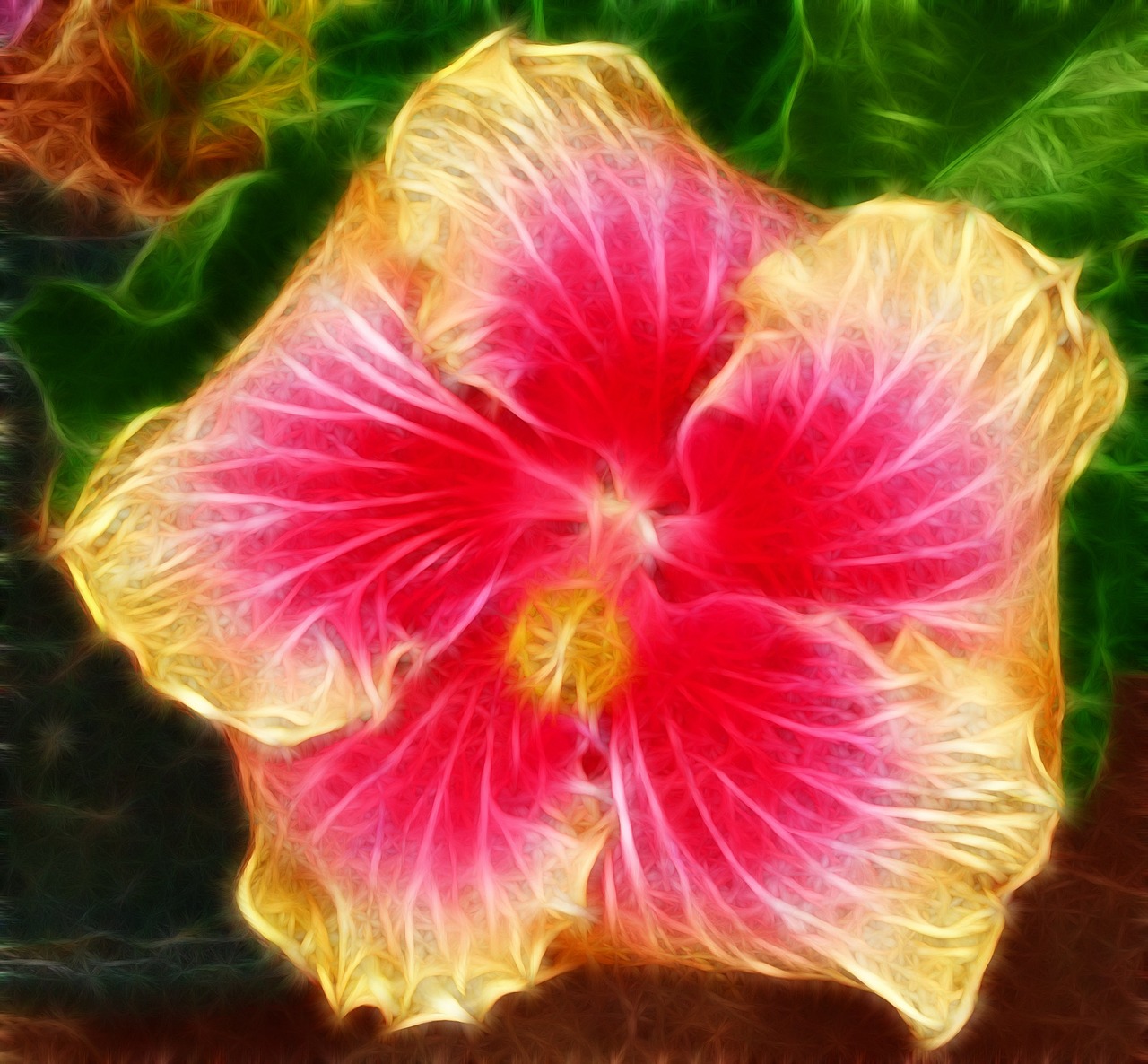 hibiscus digitally enhanced true colour free photo