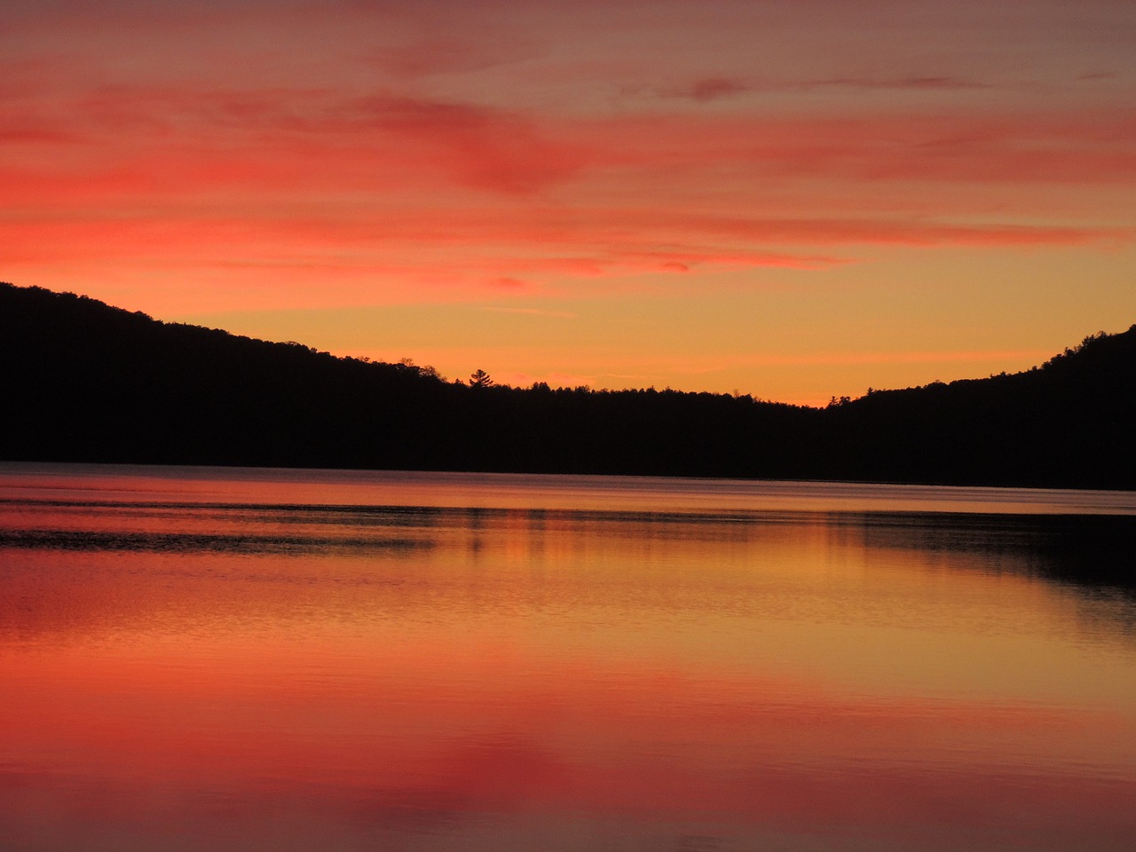 hickey lake québec sunset free photo