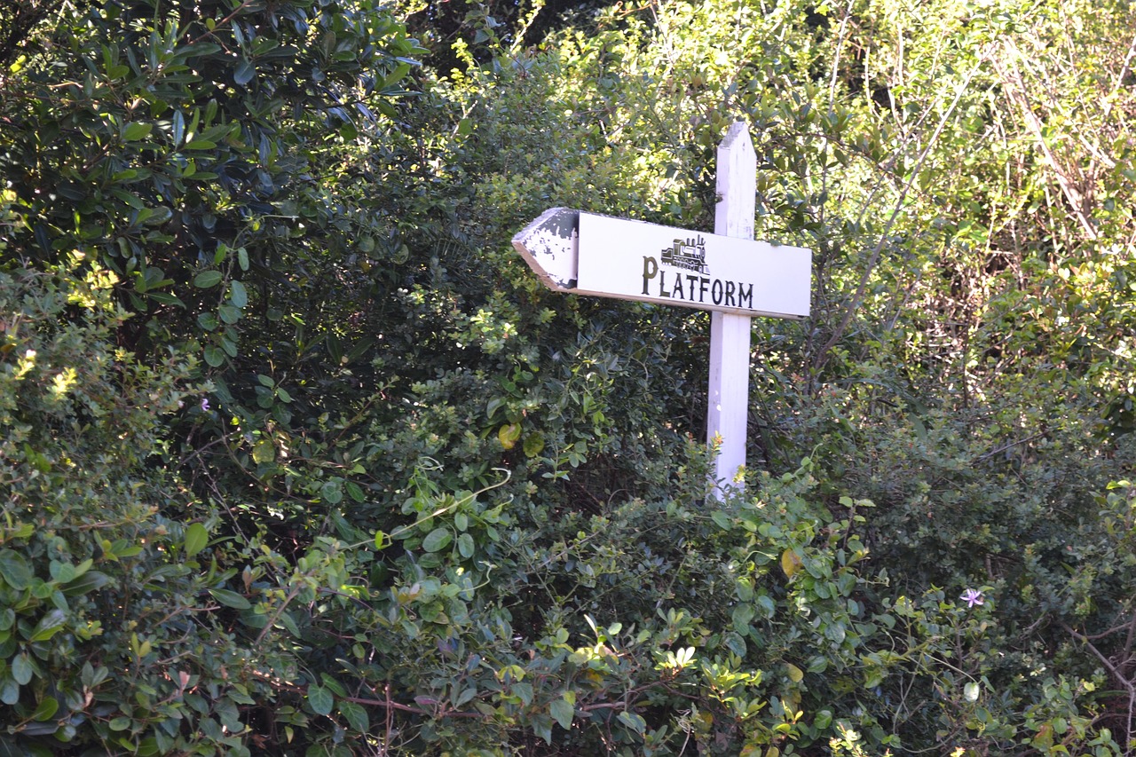 sign hidden railroad free photo