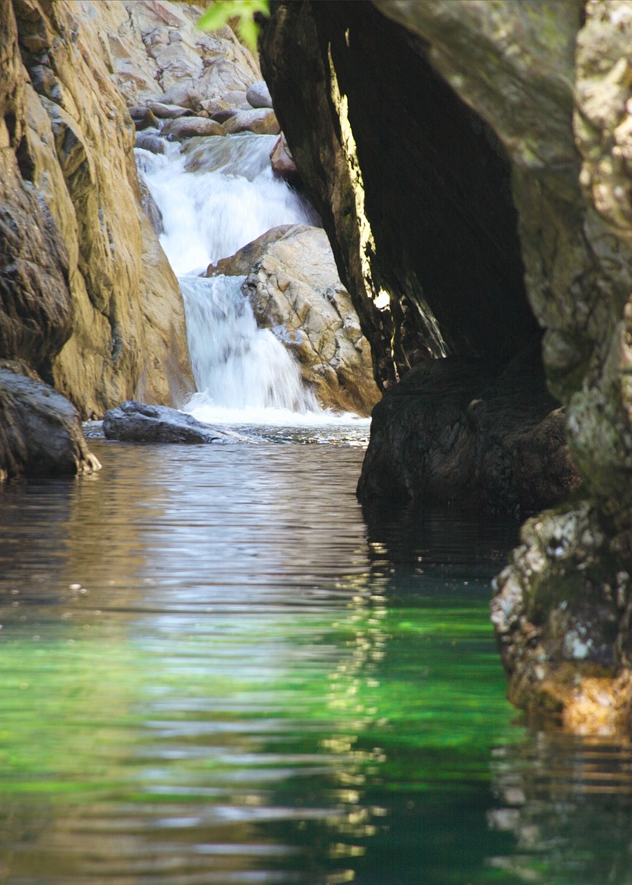 hidden waterfall deep pools rapids free photo