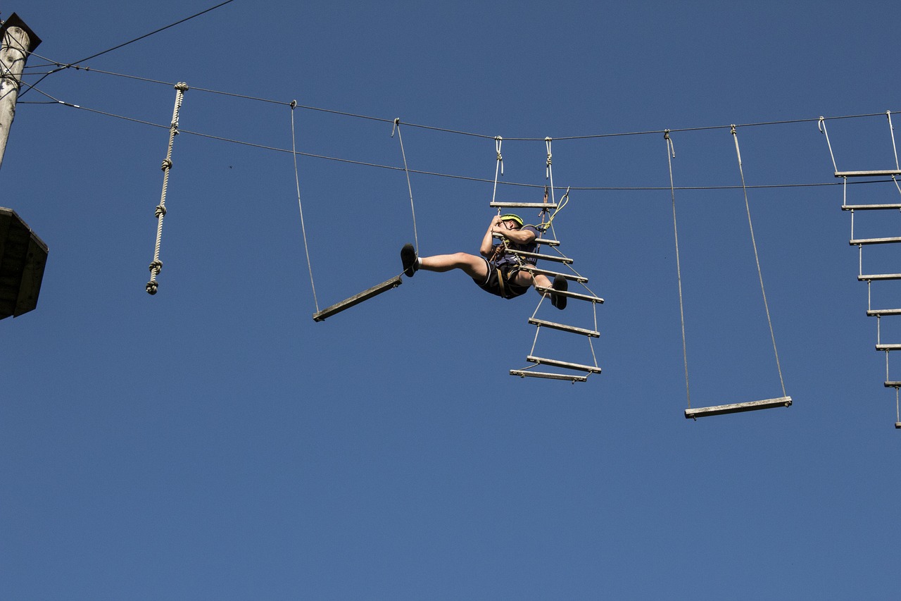 high ropes course  actor  difficult free photo