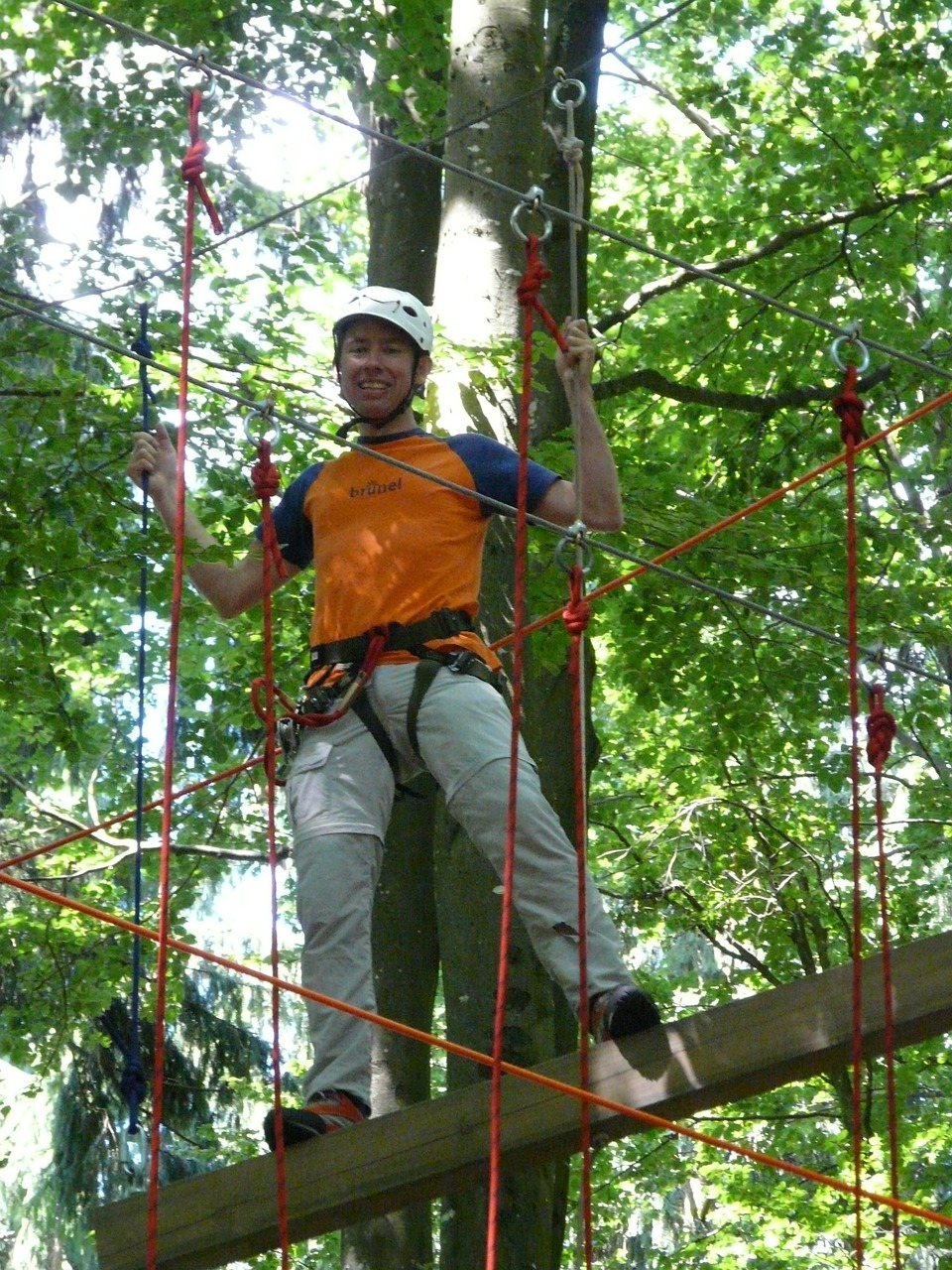 high ropes course man human free photo