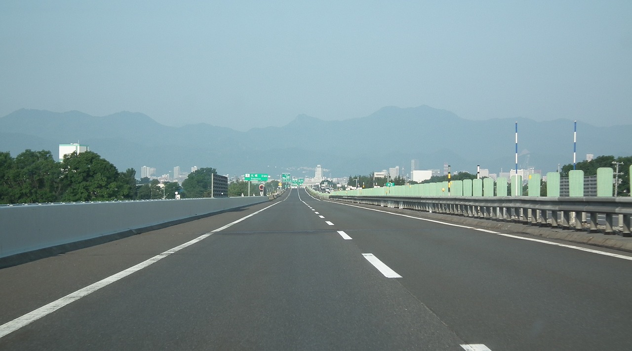 high speed road get on the expressway sapporo free photo