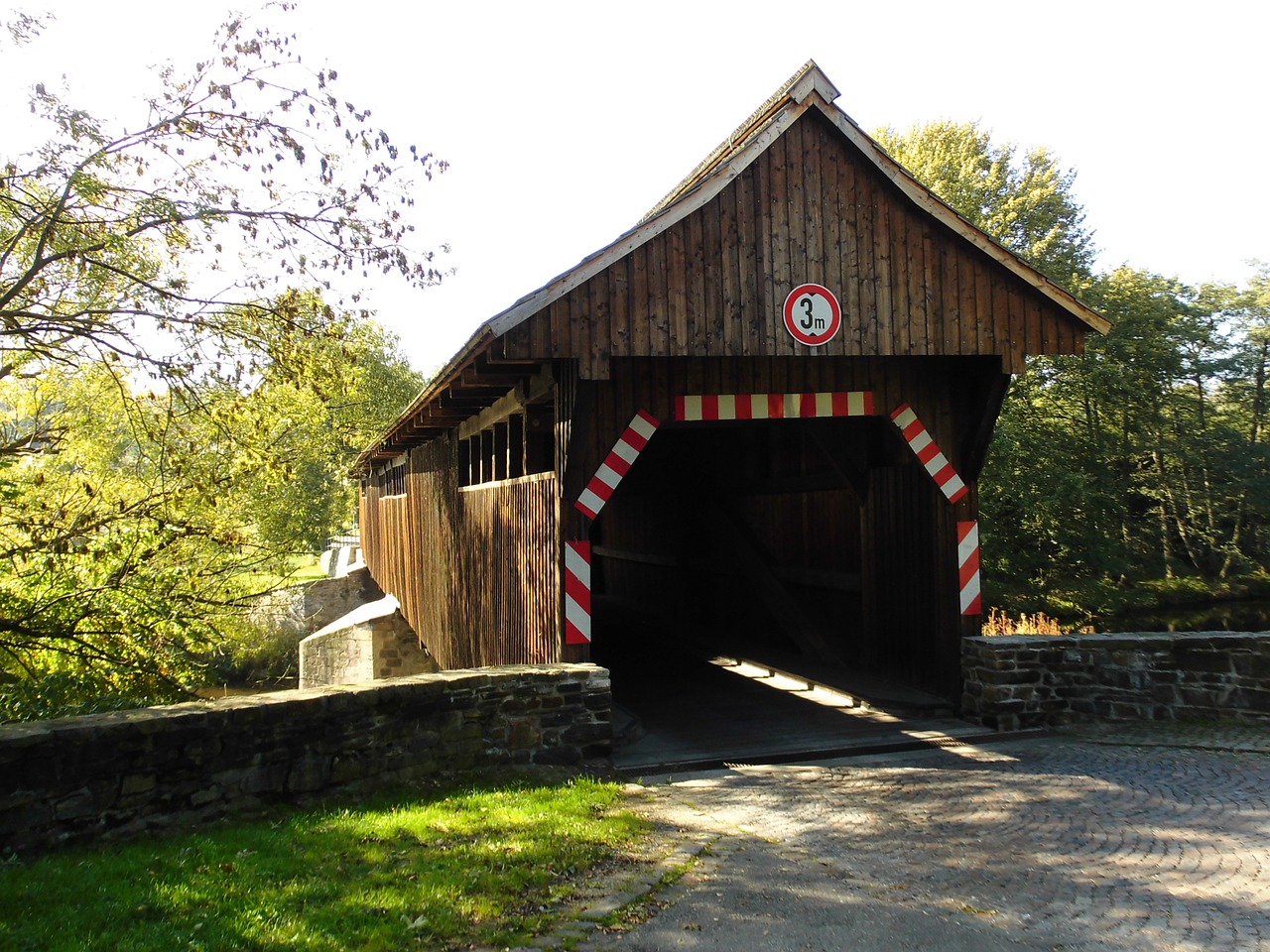 high spruce saxony covered bridge free photo