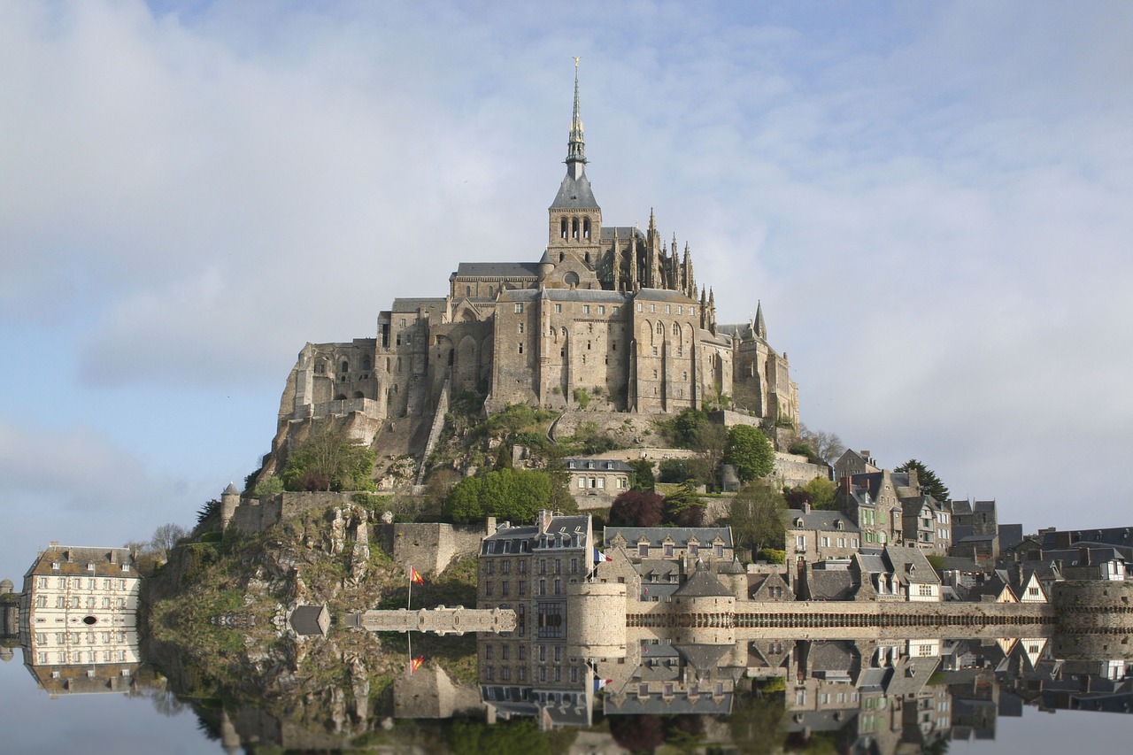 high tide  normandy  france free photo