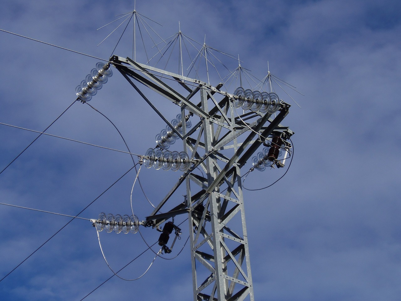 high-voltage tower the light pole electricity free photo