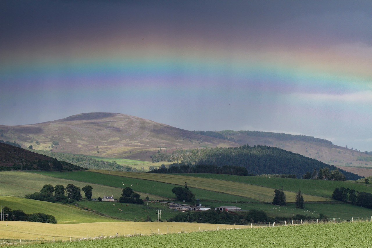 highlands and islands scotland rainbow free photo