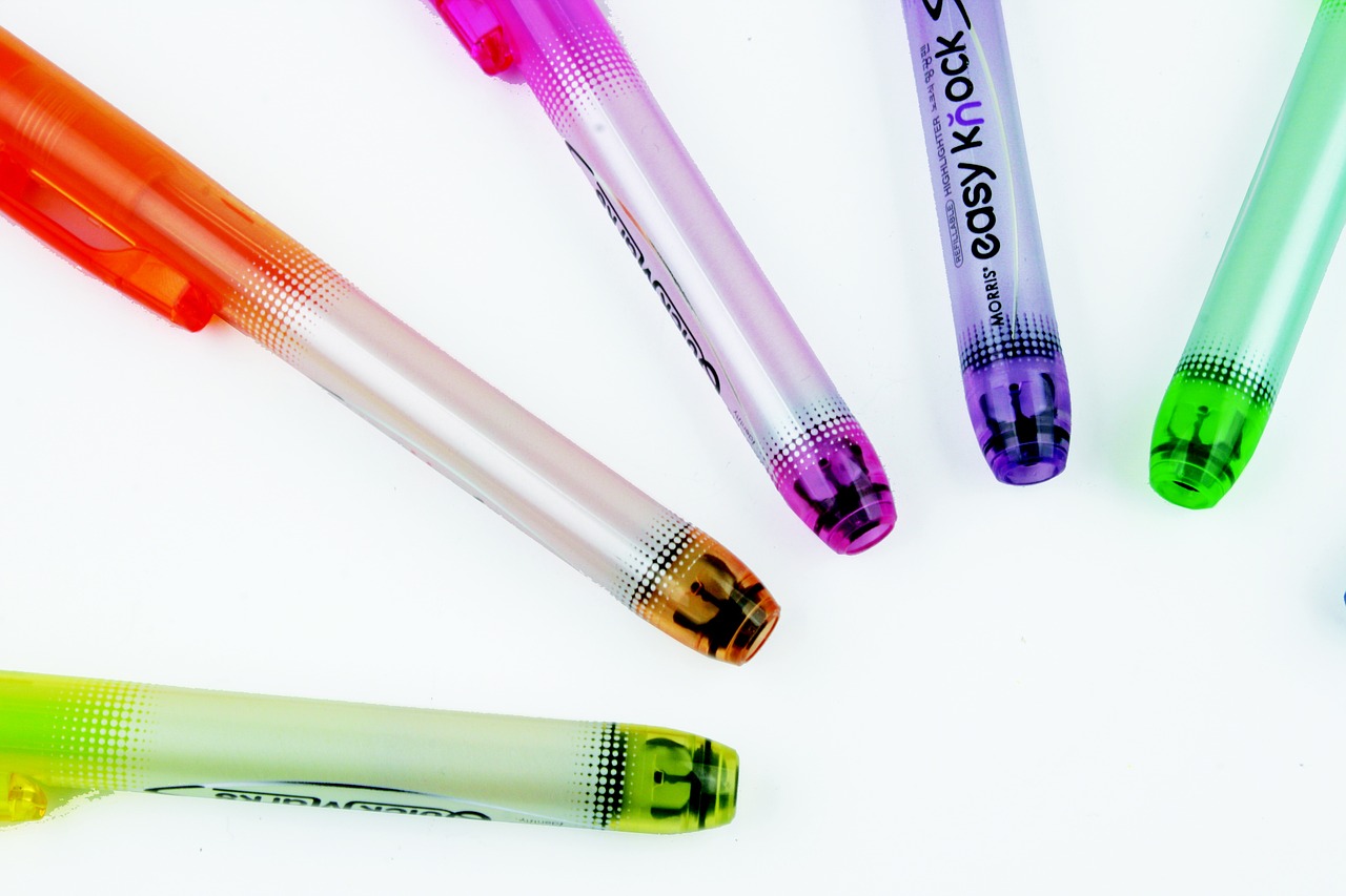 highlighter color pen fluorescent free photo