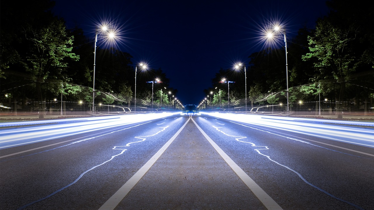 highway long expossure night free photo