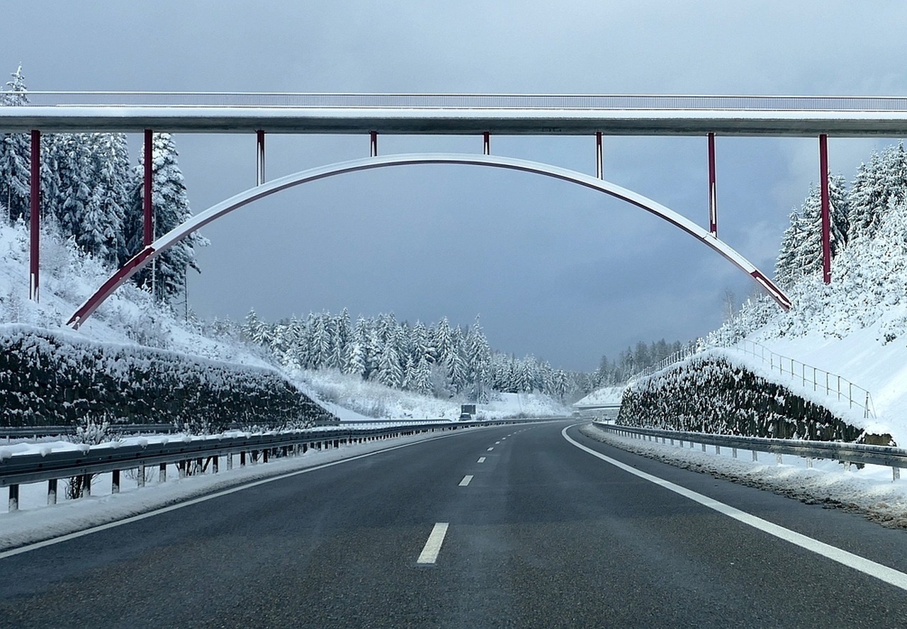 highway winter snow free photo