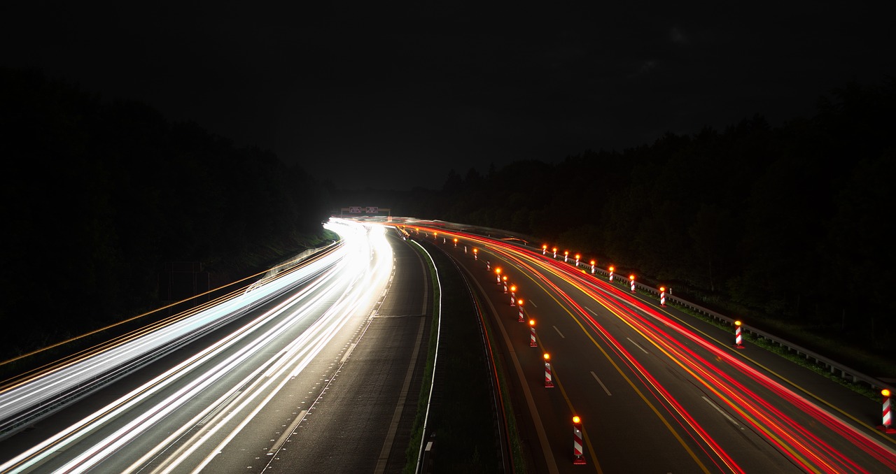 highway long exposure spotlight free photo
