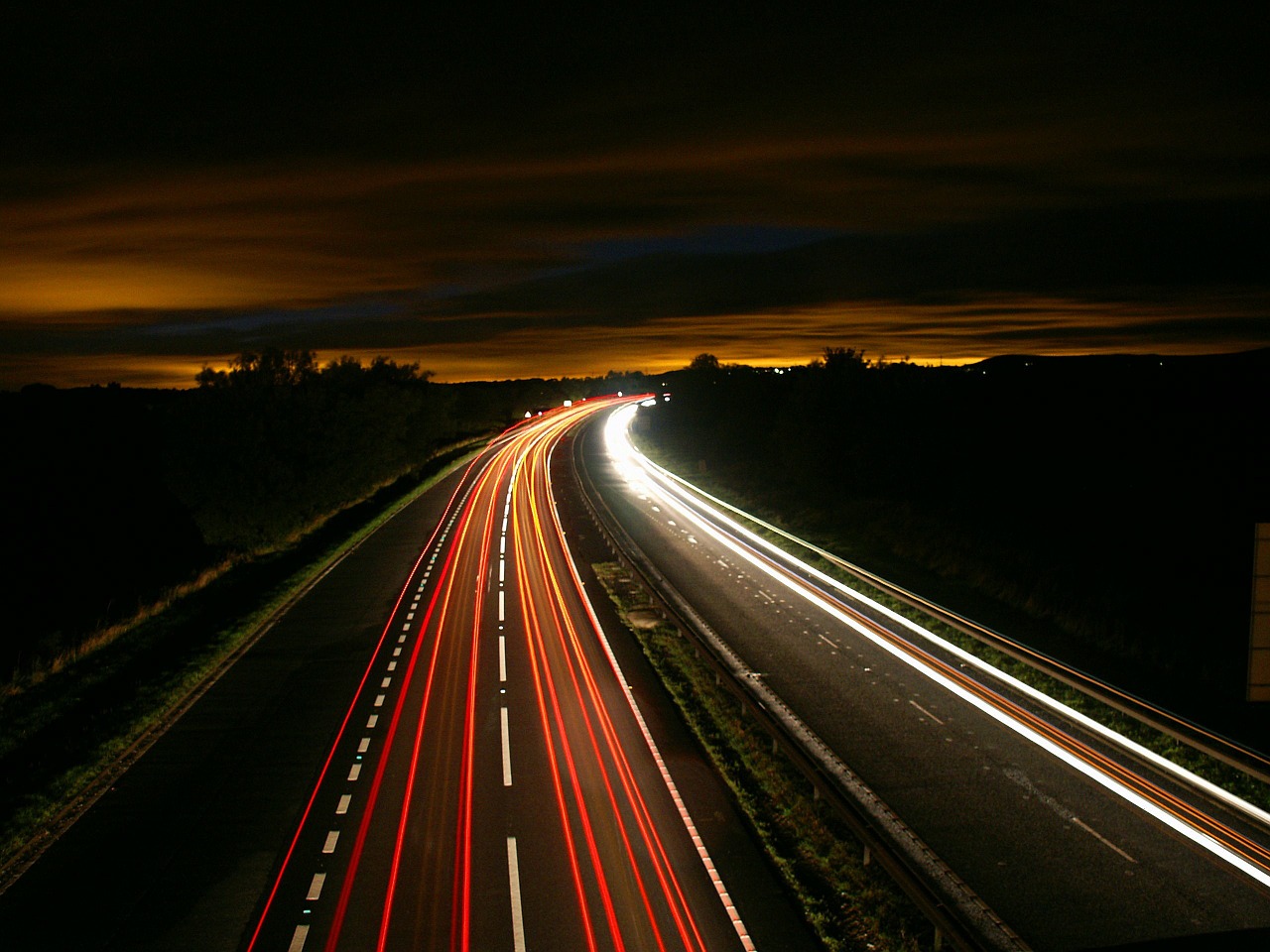 highway night traffic free photo
