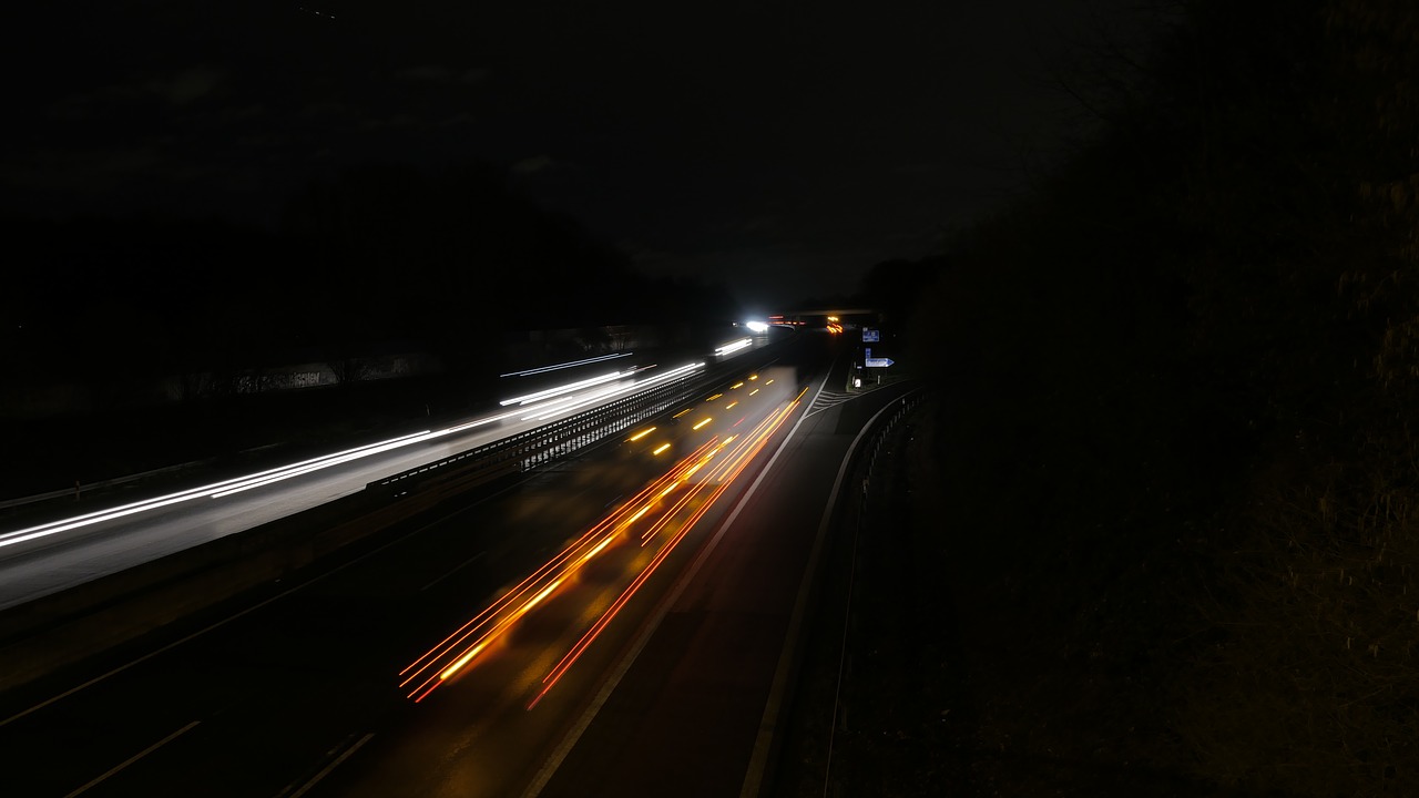 highway night light free photo