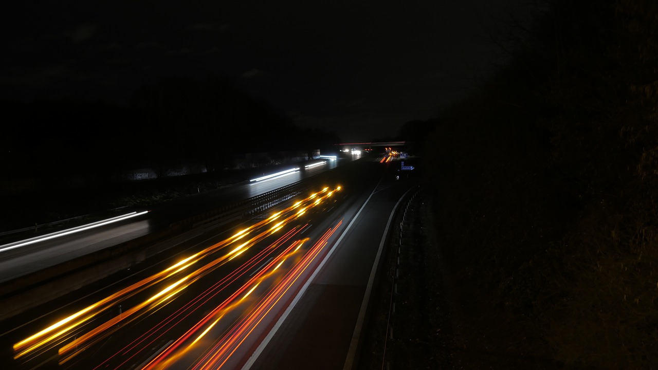 highway night light free photo