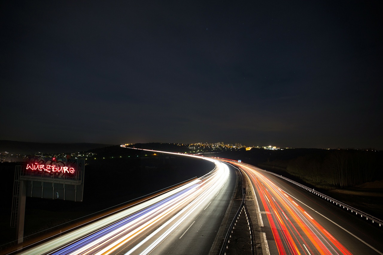 highway traffic lightpainting free photo