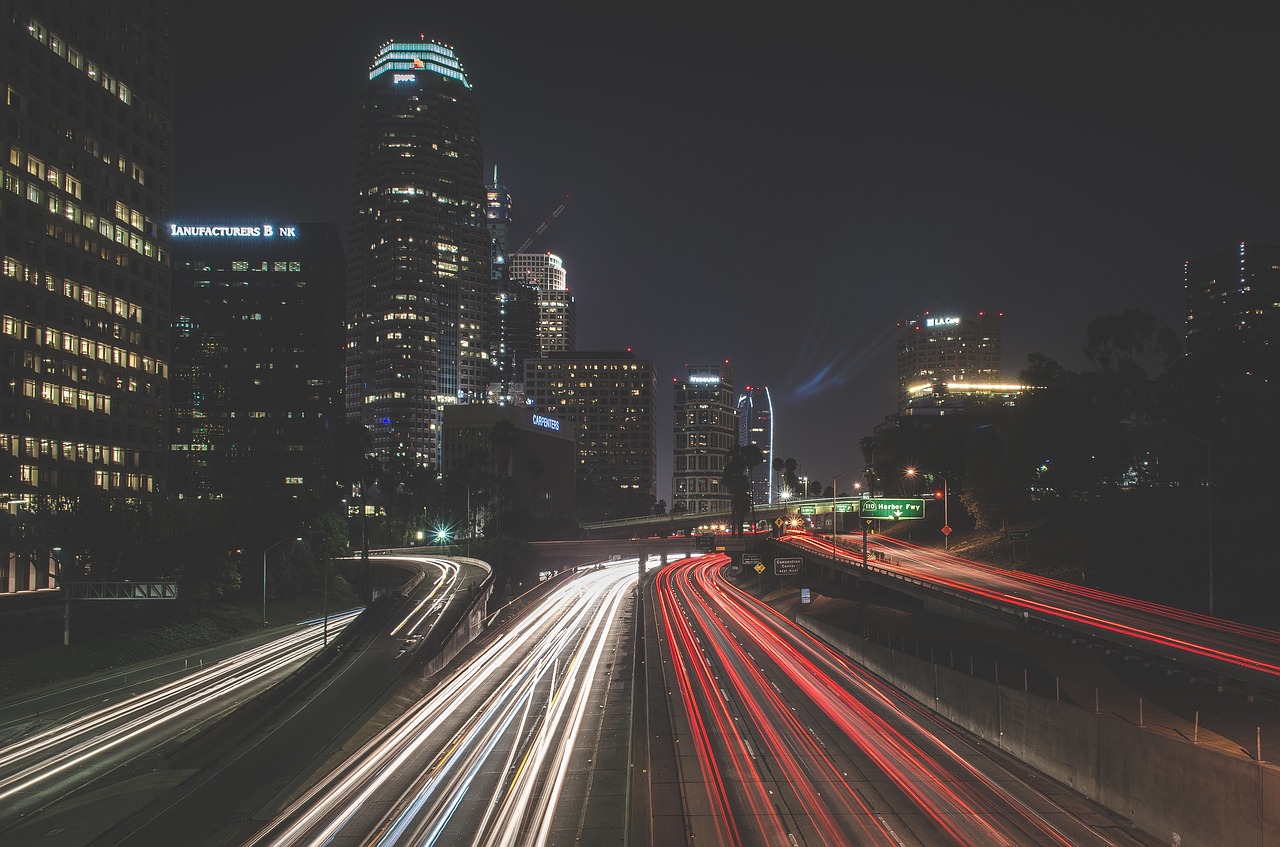 highway lights night free photo