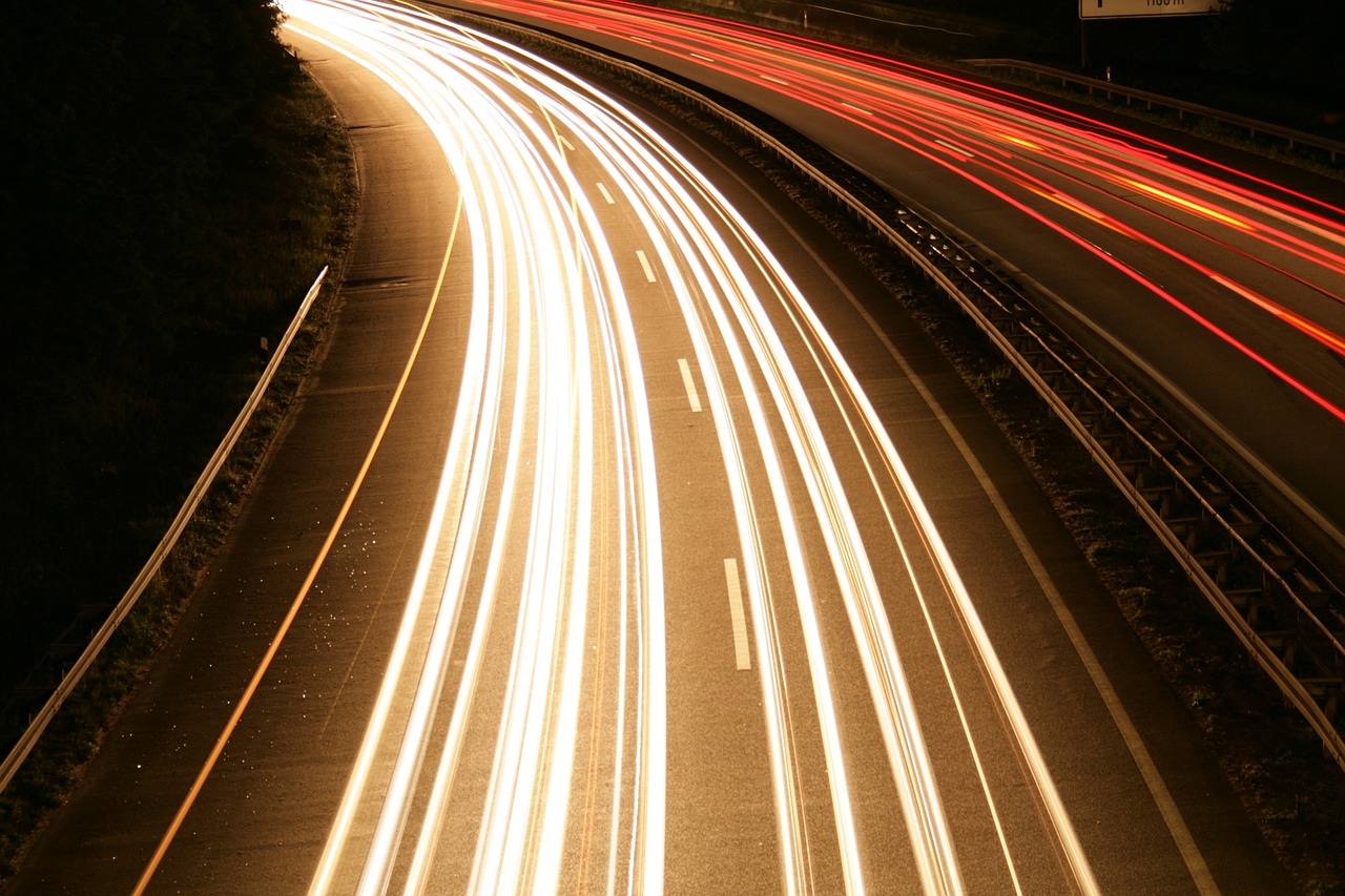 highway at night long free photo