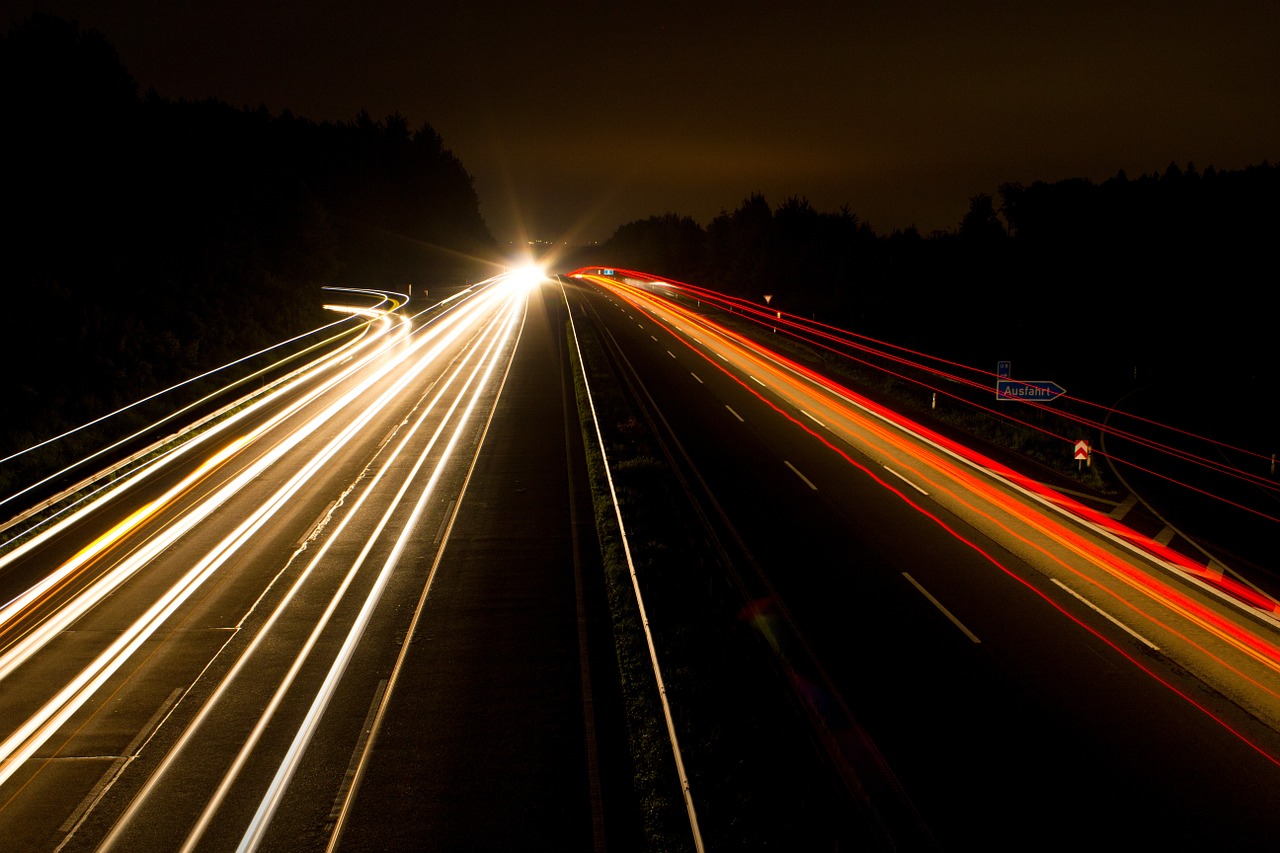 highway night photograph lights free photo