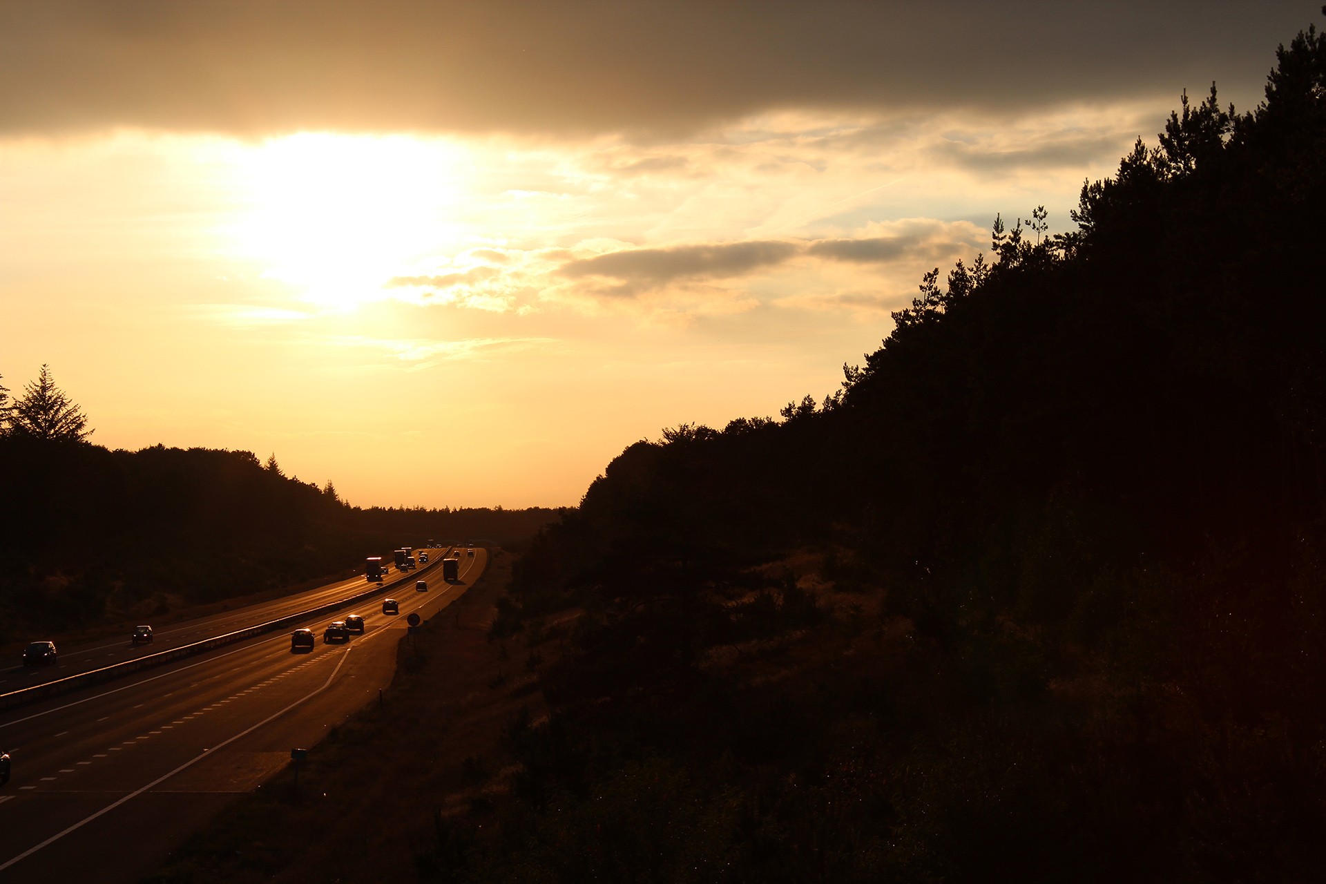 sunset highway highway on sunset free photo