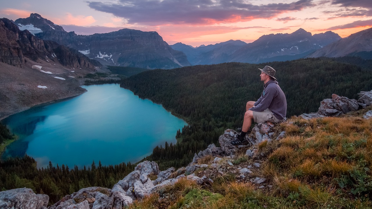 hike lake landscape free photo