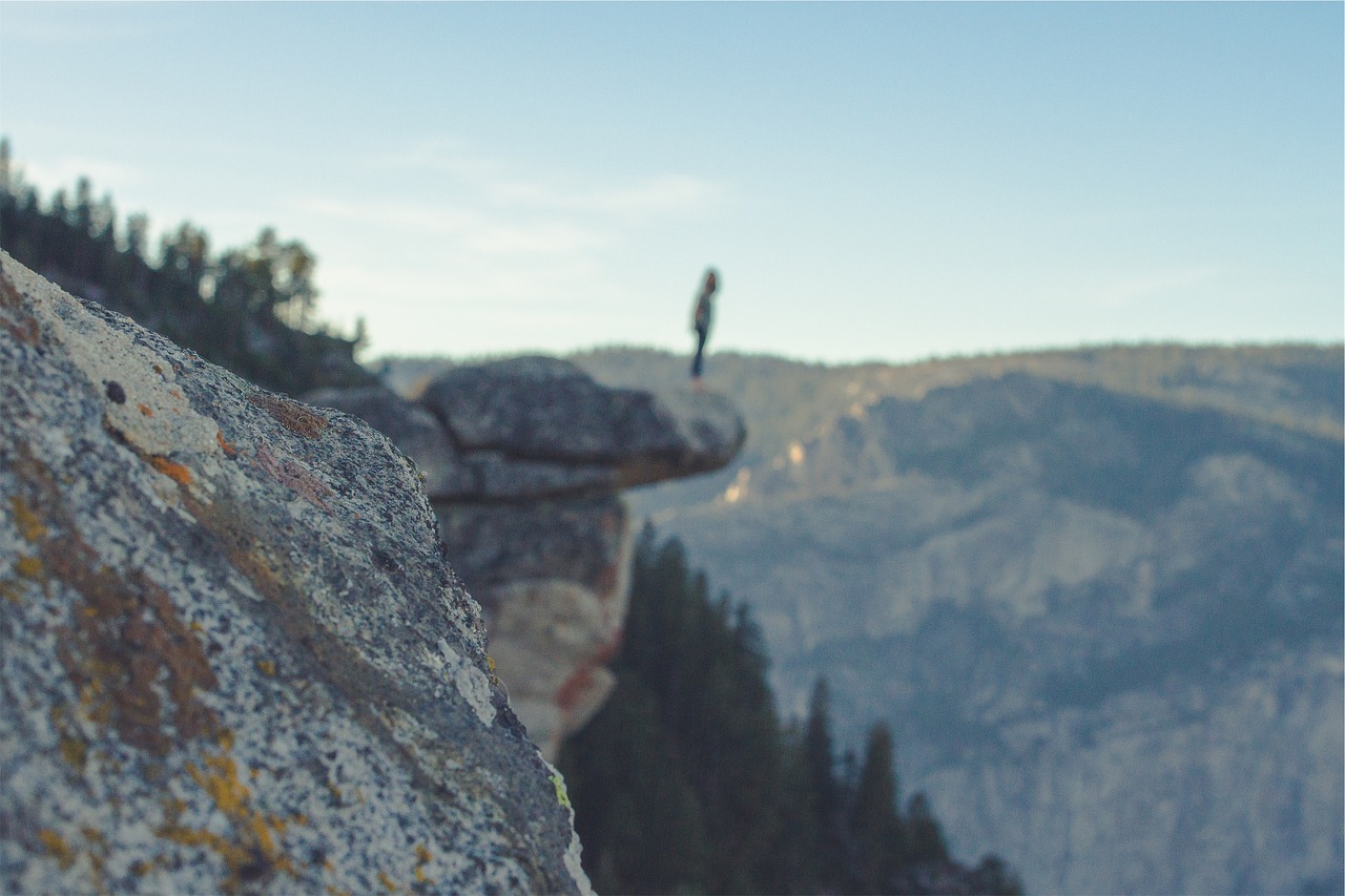 hiking mountains cliffs free photo